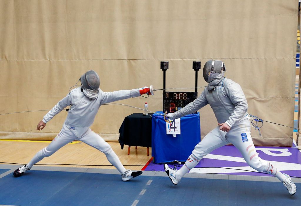 Casares (derecha), en plena competición